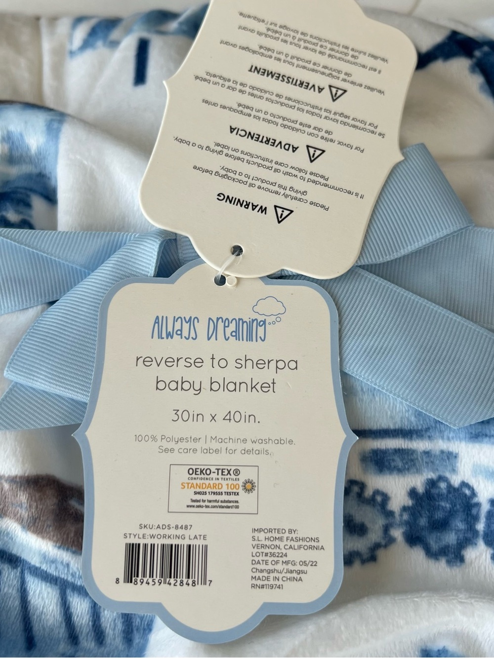NWT Always Dreaming Construction Truck Baby Blanket - Picture 3 of 5